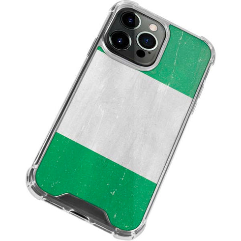 Nigeria Flag Distressed iPhone 15 Pro Clear Case